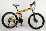 KUBEEN 26inch folding mountain bike 21 speed double damping bicycle double disc brakes mountain bike