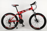 KUBEEN 26inch folding mountain bike 21 speed double damping bicycle double disc brakes mountain bike