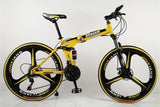 KUBEEN 26inch folding mountain bike 21 speed double damping bicycle double disc brakes mountain bike