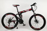 KUBEEN 26inch folding mountain bike 21 speed double damping bicycle double disc brakes mountain bike