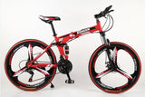 KUBEEN 26inch folding mountain bike 21 speed double damping bicycle double disc brakes mountain bike