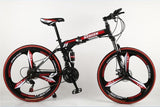 KUBEEN 26inch folding mountain bike 21 speed double damping bicycle double disc brakes mountain bike