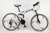 KUBEEN 26inch folding mountain bike 21 speed double damping bicycle double disc brakes mountain bike