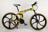 KUBEEN 26inch folding mountain bike 21 speed double damping bicycle double disc brakes mountain bike