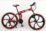 KUBEEN 26inch folding mountain bike 21 speed double damping bicycle double disc brakes mountain bike