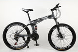 KUBEEN 26inch folding mountain bike 21 speed double damping bicycle double disc brakes mountain bike
